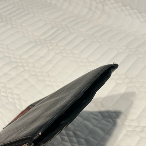 Yves Saint Laurent Black Leather Pouch with Red Patch - Picture 3 of 11